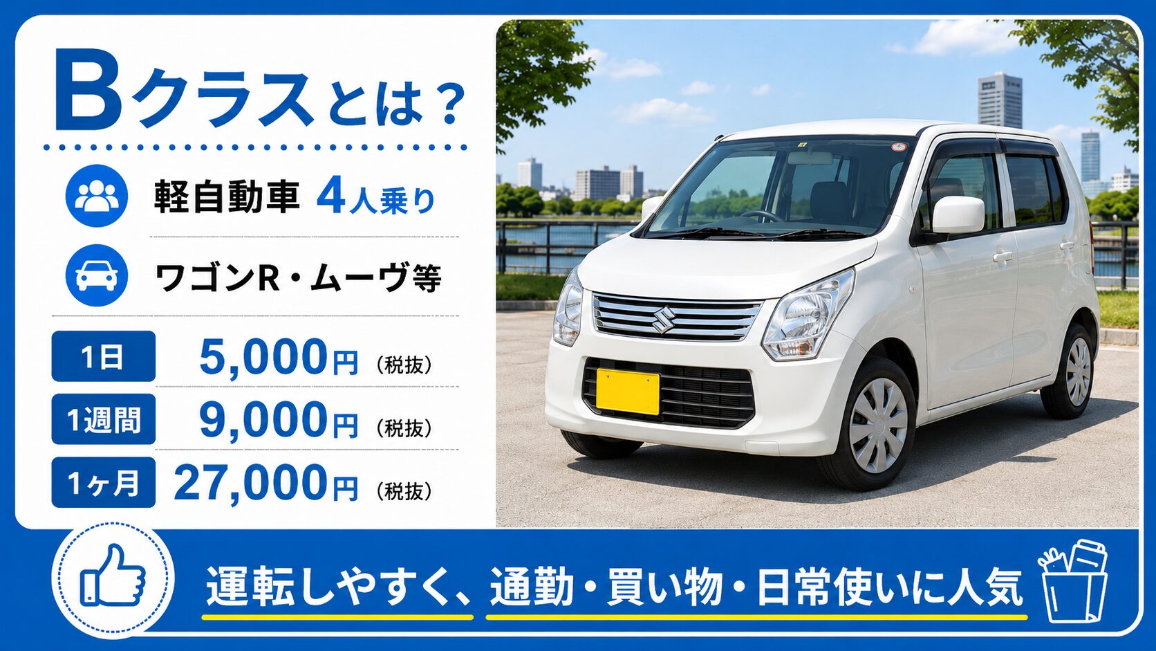 カルノリレンタカー川越駅前店 Bクラス車両 外観